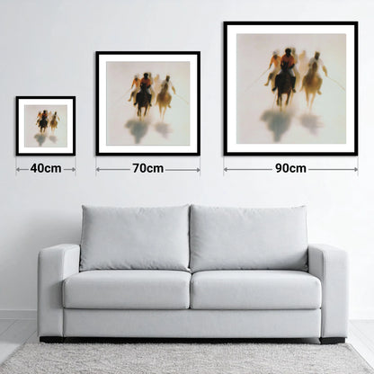The Ethereal Chukka - size guide showing 40cm, 70cm and 90cm art prints