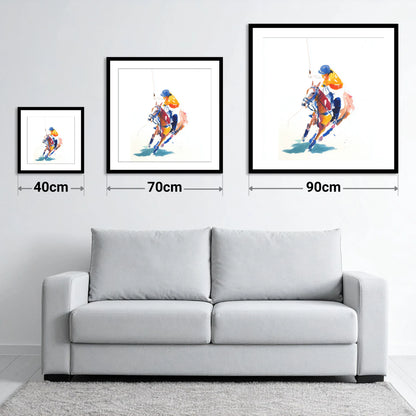 Dynamic Chukka - size guide showing 40cm, 70cm and 90cm art prints