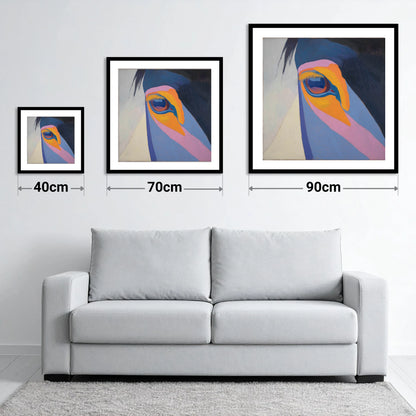 Chromatic Vision - size guide showing 40cm, 70cm and 90cm art prints
