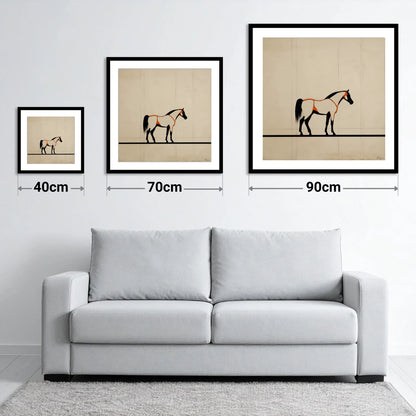 Minimalist Ink Profile - size guide showing 40cm, 70cm and 90cm art prints