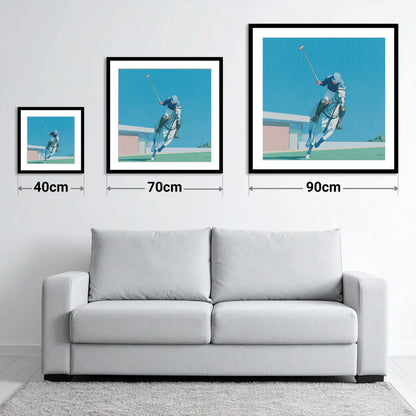 The Azure Chukka - size guide showing 40cm, 70cm and 90cm art prints