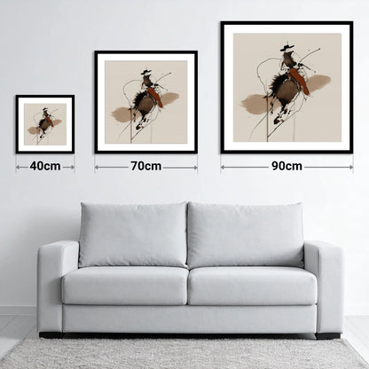 Frontier Ink Silhouette - size guide showing 40cm, 70cm and 90cm art prints