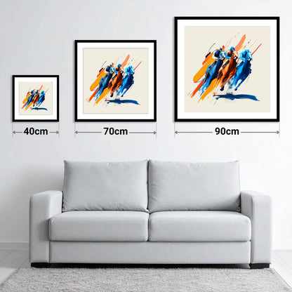 The Final Surge - size guide showing 40cm, 70cm and 90cm art prints