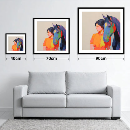 Vivid Companion - size guide showing 40cm, 70cm and 90cm art prints