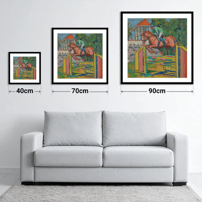 Clearing the Colours - size guide showing 40cm, 70cm and 90cm art prints
