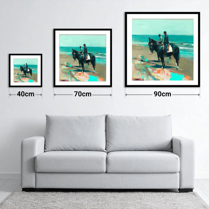 The Shoreline Hack - size guide showing 40cm, 70cm and 90cm art prints