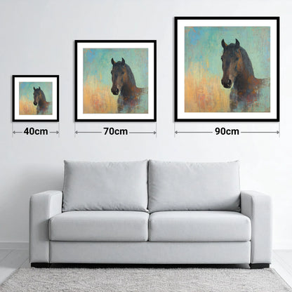 The Steadfast Bay - size guide showing 40cm, 70cm and 90cm art prints