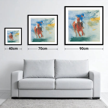 Midfield Strike - size guide showing 40cm, 70cm and 90cm art prints