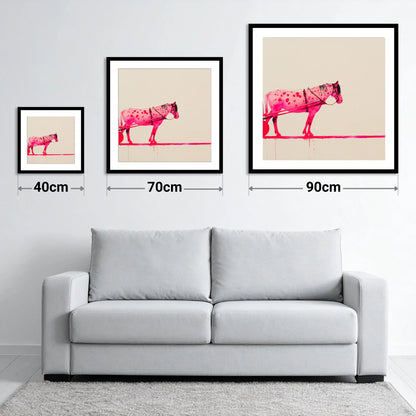 Vibrant Spotted Harness - size guide showing 40cm, 70cm and 90cm art prints