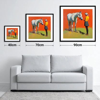 A Quiet Understanding - size guide showing 40cm, 70cm and 90cm art prints