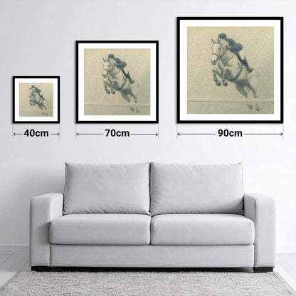 Elegance in Flight - size guide showing 40cm, 70cm and 90cm art prints