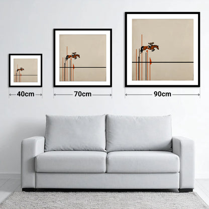 Minimalist Clearance - size guide showing 40cm, 70cm and 90cm art prints