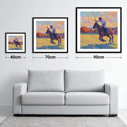 The Final Chukka - size guide showing 40cm, 70cm and 90cm art prints