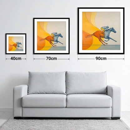 Contours of Speed - size guide showing 40cm, 70cm and 90cm art prints