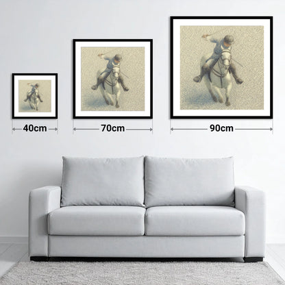 Midfield Precision - size guide showing 40cm, 70cm and 90cm art prints