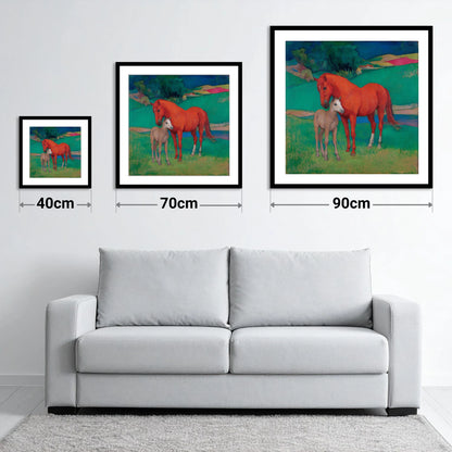 Vibrant Maternal Bond - size guide showing 40cm, 70cm and 90cm art prints