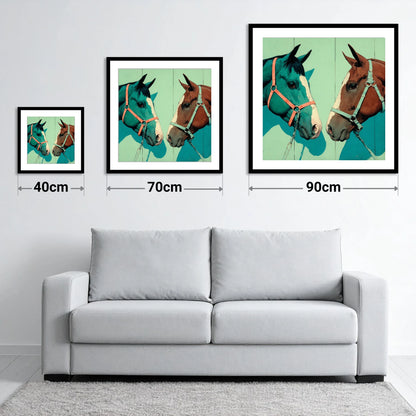 Vivid Companions - size guide showing 40cm, 70cm and 90cm art prints