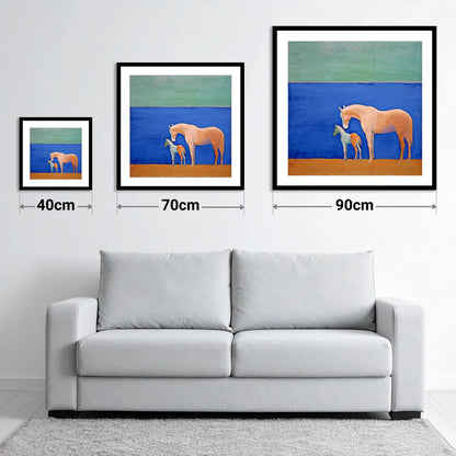 Cobalt Bond - size guide showing 40cm, 70cm and 90cm art prints