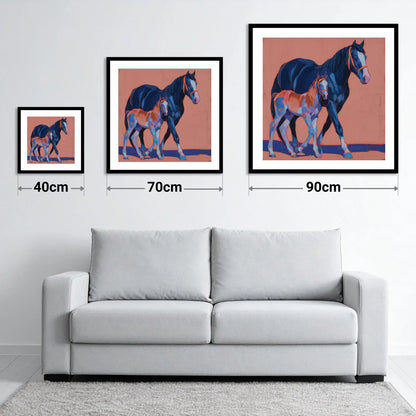 Bold Beginnings - size guide showing 40cm, 70cm and 90cm art prints