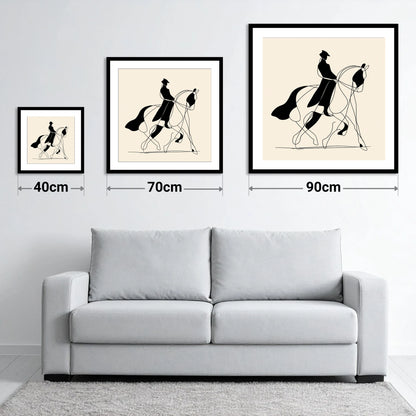 Harmony in Motion - size guide showing 40cm, 70cm and 90cm art prints
