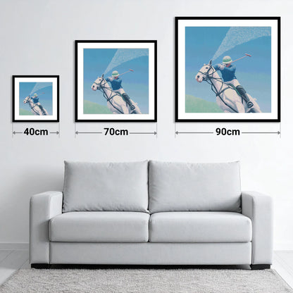 Skyward Swing - size guide showing 40cm, 70cm and 90cm art prints