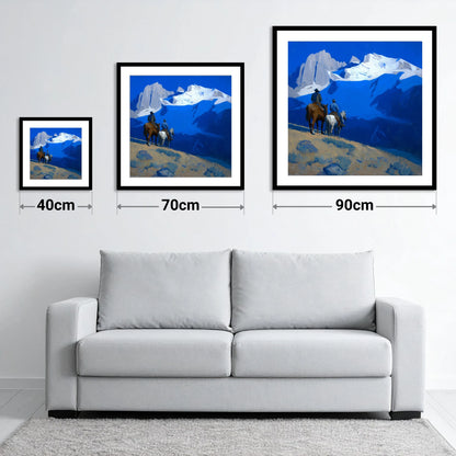 High Country Horizon - size guide showing 40cm, 70cm and 90cm art prints