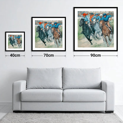 Classic Turf Rivalry - size guide showing 40cm, 70cm and 90cm art prints
