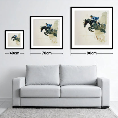Suspended Grace - size guide showing 40cm, 70cm and 90cm art prints