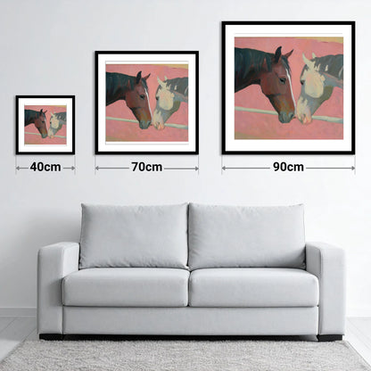 Quiet Companions - size guide showing 40cm, 70cm and 90cm art prints