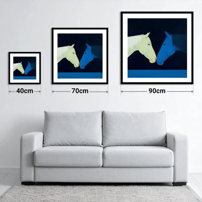 Midnight Connection - size guide showing 40cm, 70cm and 90cm art prints