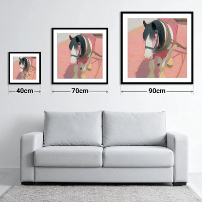 The Patient Draught - size guide showing 40cm, 70cm and 90cm art prints