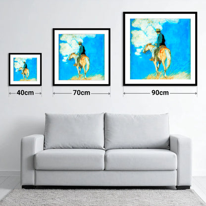 Vivid Western Horizon - size guide showing 40cm, 70cm and 90cm art prints