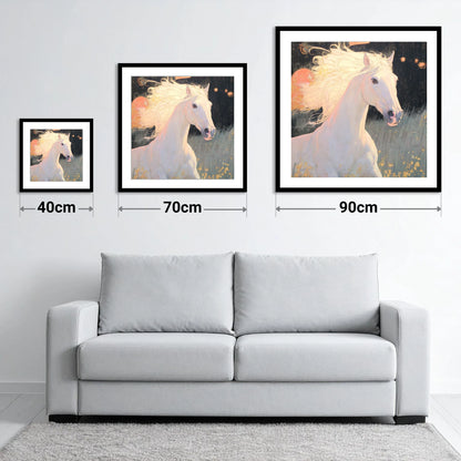 Celestial Grey - size guide showing 40cm, 70cm and 90cm art prints