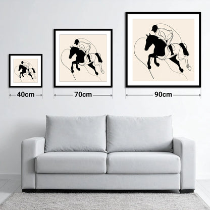 Airborne Elegance - size guide showing 40cm, 70cm and 90cm art prints