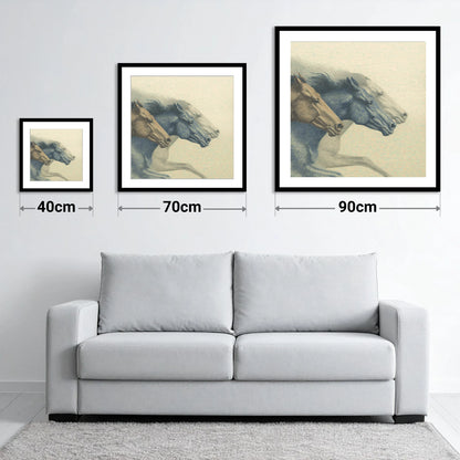 Stride For Stride - size guide showing 40cm, 70cm and 90cm art prints