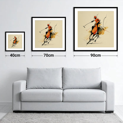 The Decisive Strike - size guide showing 40cm, 70cm and 90cm art prints