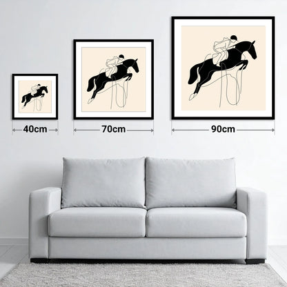 Flight and Form - size guide showing 40cm, 70cm and 90cm art prints