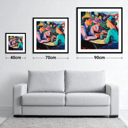 Paddock Society - size guide showing 40cm, 70cm and 90cm art prints