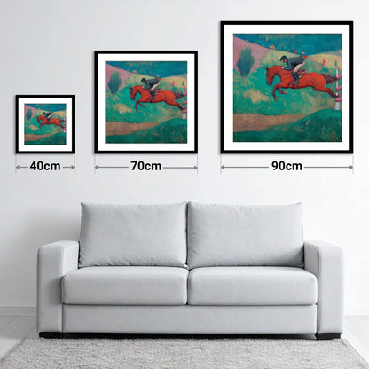 Flight Over Emerald Hills - size guide showing 40cm, 70cm and 90cm art prints