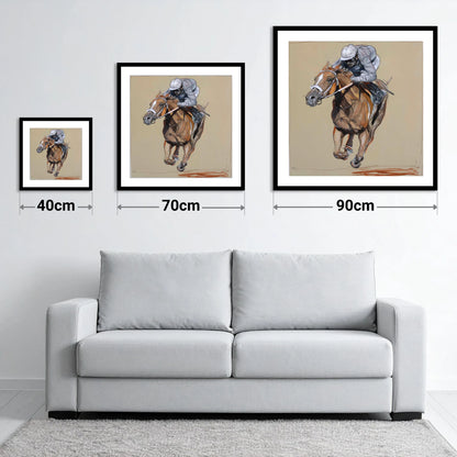 Driving Finish - size guide showing 40cm, 70cm and 90cm art prints