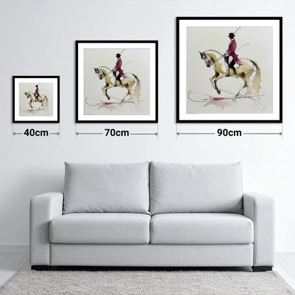 Poise and Passage - size guide showing 40cm, 70cm and 90cm art prints