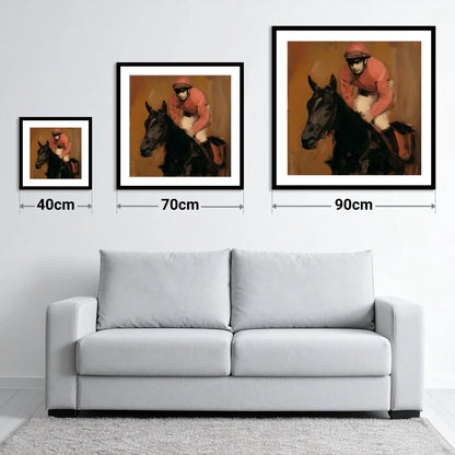 Quiet Anticipation - size guide showing 40cm, 70cm and 90cm art prints