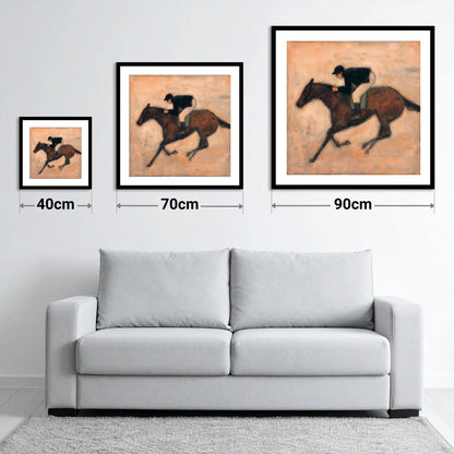 Flight of the Bay - size guide showing 40cm, 70cm and 90cm art prints
