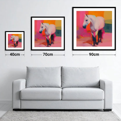 The Vibrant Grey - size guide showing 40cm, 70cm and 90cm art prints