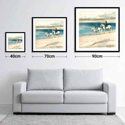 Tide Line Companions - size guide showing 40cm, 70cm and 90cm art prints