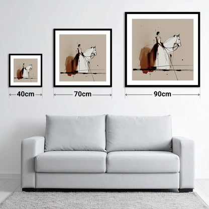 Timeless Connection - size guide showing 40cm, 70cm and 90cm art prints