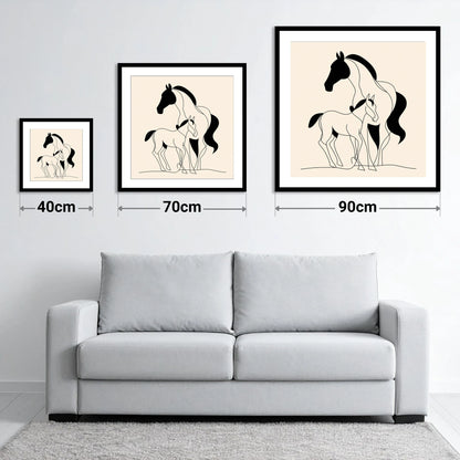 Tender Bond Line Art - size guide showing 40cm, 70cm and 90cm art prints