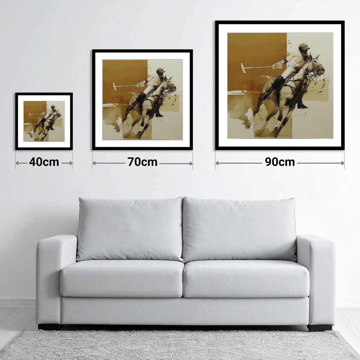 Mid-Chukka Momentum - size guide showing 40cm, 70cm and 90cm art prints