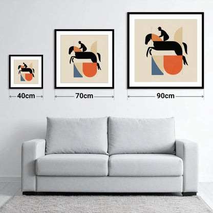 Structured Flight - size guide showing 40cm, 70cm and 90cm art prints