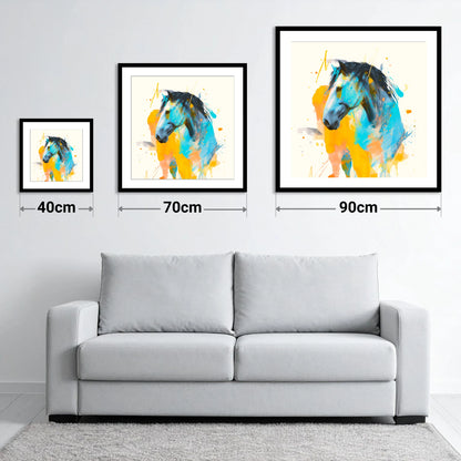 Azure Spirit - size guide showing 40cm, 70cm and 90cm art prints